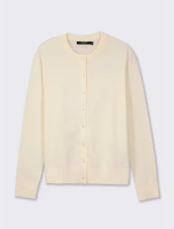 Piazza Italia Cardigan a girocollo in maglia fine vestibilità comfort - Avorio Beige Cheap