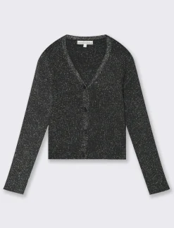 Piazza Italia Cardigan bottoncini e scollo a V regular fit - Nero Clearance
