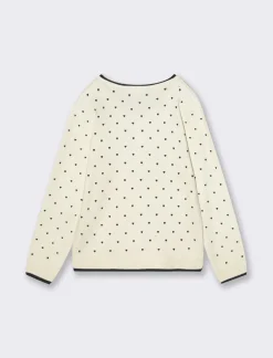 Piazza Italia Cardigan con bottoni perlati e stampa flock - Beige Sale