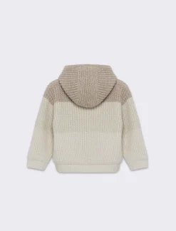 Piazza Italia Cardigan con cappuccio e zip, interno in pelliccia e colori a contrasto - Beige Outlet