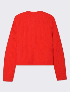 Piazza Italia Cardigan corto con bottoni utilites effetto metallo dorato - Rosso Best Sale
