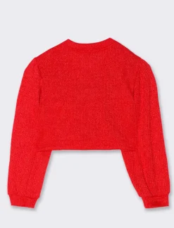 Piazza Italia Cardigan da neonata con fiocchi in tartan. - Rosso Shop