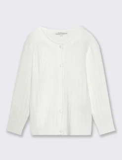 Piazza Italia Cardigan girocollo a treccia vestibilità regular - sporco Bianco Store
