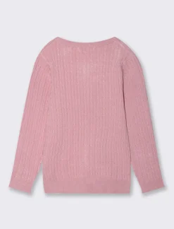 Piazza Italia Cardigan girocollo a treccia vestibilità regular - Rosa Store