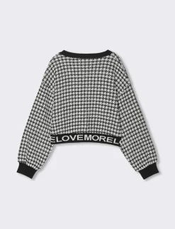 Piazza Italia Cardigan in maglia con motivo bianco e nero e con scritte jaquard a contrasto - Fantasia Multicolore Shop