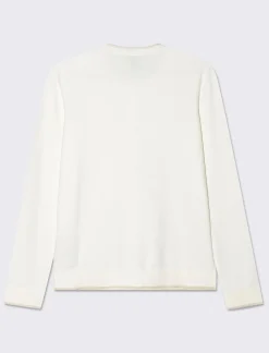 Piazza Italia Cardigan in maglia fine, modello girocollo con dettagli lurex - Avorio Beige Cheap