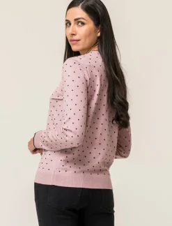 Piazza Italia Cardigan in morbido filato con motivo floccato stampato - antico Rosa Cheap
