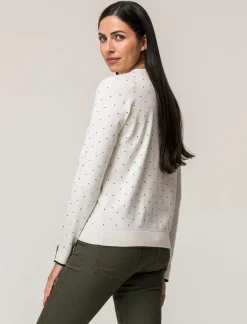 Piazza Italia Cardigan in morbido filato con motivo floccato stampato - Avorio Beige Store