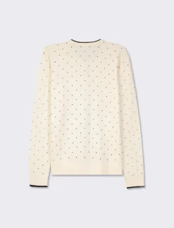 Piazza Italia Cardigan in morbido filato con motivo floccato stampato - Avorio Beige Store