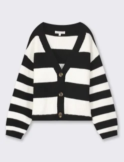 Piazza Italia Cardigan in poliviscosa a righe - Righe Discount