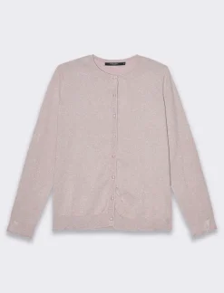 Piazza Italia Cardigan manica lunga giro collo in filo effetto metalizzato - antico Rosa Outlet