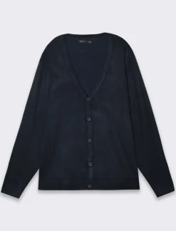 Piazza Italia Cardigan regular fitcon costina al collo - Blu Best