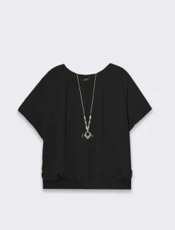 Piazza Italia Casacca a manica corta con collana - Nero Discount