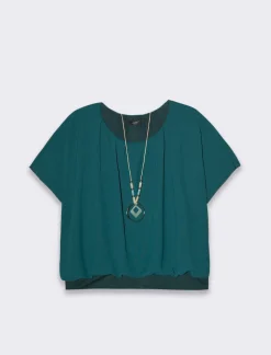 Piazza Italia Casacca a manica corta con collana - Ottanio Verde Sale