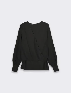 Piazza Italia Casacca a manica lunga con scollo ad incrocio - Nero Online