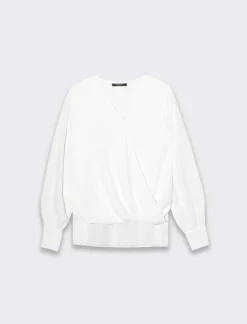 Piazza Italia Casacca a manica lunga con scollo ad incrocio - latte Bianco Best