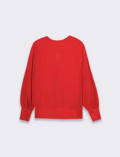 Piazza Italia Casacca a manica lunga con scollo ad incrocio - Rosso Flash Sale