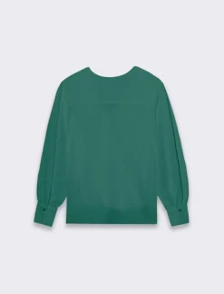 Piazza Italia Casacca a manica lunga con scollo ad incrocio - Verde Cheap