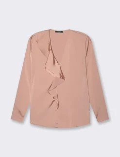 Piazza Italia Casacca a manica lunga e scollo a V con rouches - Rosa Hot