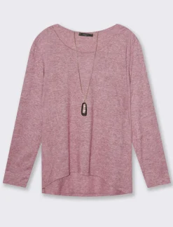 Piazza Italia Casacca con collana a manica lunga - Rosa Clearance