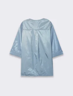 Piazza Italia Casacca con scollo a V e manica a 3/4 con risvolto. - Denim Blu Best