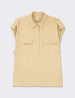 Piazza Italia Casacca con tasconi e alette alle spalle, vestibilita' comfort , stile military - fieno Beige Outlet