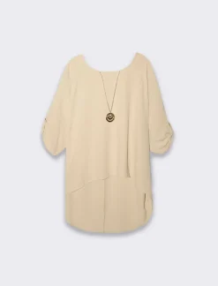 Piazza Italia Casacca girocollo con collana e manica a 3/4 - gesso Bianco Flash Sale