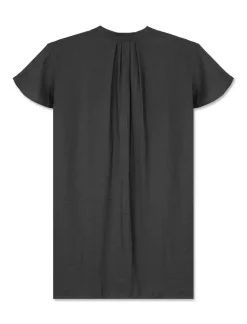 Piazza Italia Casacca in tessuto fluido, apertura scollo a V e maniche volant - Nero Online