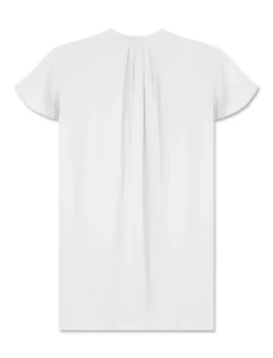 Piazza Italia Casacca in tessuto fluido, apertura scollo a V e maniche volant - Bianco Sale