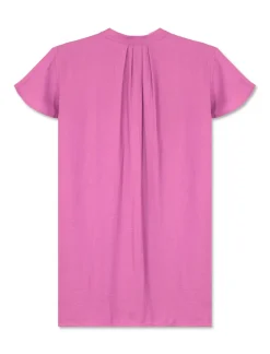 Piazza Italia Casacca in tessuto fluido, apertura scollo a V e maniche volant - Viola Flash Sale