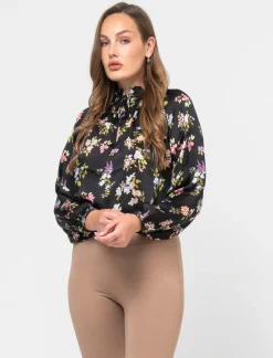 Piazza Italia Casacca in tessuto fluido e arriccio al collo con laccetti - var 2 Cheap