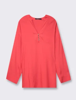 Piazza Italia Casacca stampata manica 3/4 vestibilità comfort - Rosso Cheap