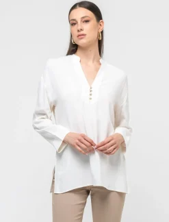 Piazza Italia Casacca stampata manica 3/4 vestibilità comfort - Avorio Beige Shop