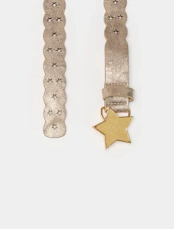 Piazza Italia Cintura da bambina con fibbia stella altezza - Oro Flash Sale