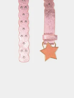 Piazza Italia Cintura da bambina con fibbia stella altezza - Rosa Outlet