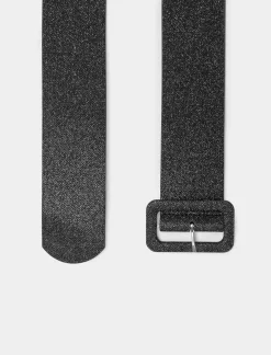 Piazza Italia Cintura da donna cm 6 lurex 100 cm-110 cm - Nero Discount