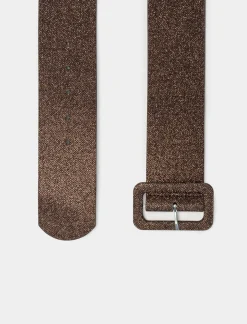 Piazza Italia Cintura da donna cm 6 lurex 100 cm-110 cm - Rame Rosso New