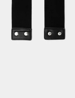 Piazza Italia Cintura da donna elastica con catena 70cm - 80cm - -argento Nero Store