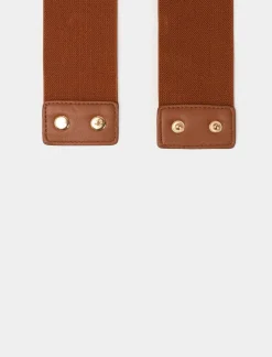 Piazza Italia Cintura da donna elastica con catena 70cm - 80cm - fango Grigio Shop