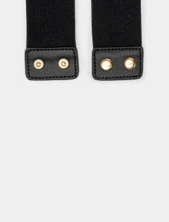 Piazza Italia Cintura da donna elastica con catena centrale - Oro Fashion