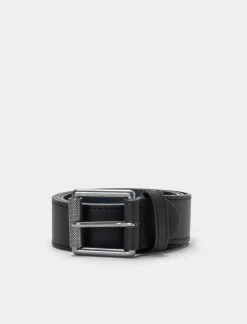 Piazza Italia Cintura da uomo con fibbia rullo lunghezza 110/115 cm - Blu Discount