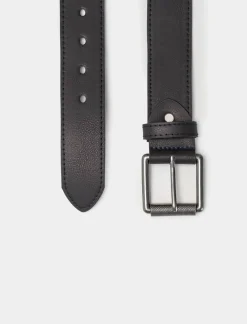 Piazza Italia Cintura da uomo con fibbia rullo lunghezza 110/115 cm - Blu Discount