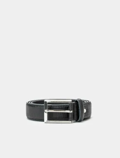 Piazza Italia Cintura da uomo effetto saffiano lunghezza 110/115 cm - Nero Best Sale