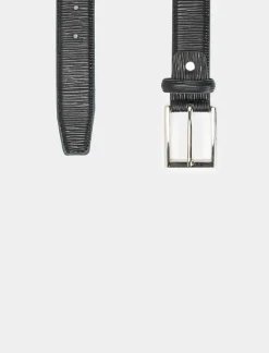 Piazza Italia Cintura da uomo effetto saffiano lunghezza 110/115 cm - Nero Best Sale