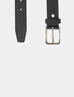 Piazza Italia Cintura da uomo in tessuto fibbia 110 cm e 115 cm - Nero Shop