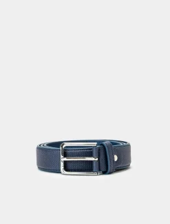 Piazza Italia Cintura da uomo in tessuto fibbia 110 cm e 115 cm - Blu Cheap