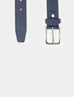 Piazza Italia Cintura da uomo in tessuto fibbia 110 cm e 115 cm - Blu Cheap