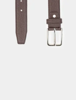 Piazza Italia Cintura da uomo in tessuto fibbia 110 cm e 115 cm - Marrone Best Sale