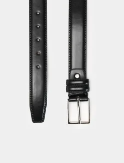 Piazza Italia Cintura da uomo liscia classica lunghezza 110/115 cm - Nero Fashion