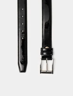 Piazza Italia Cintura da uomo vernice liscia 110 cm-115 cm - Nero Hot